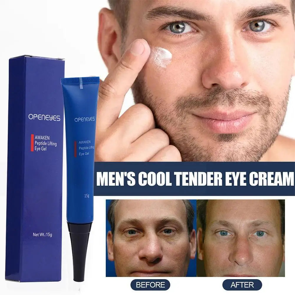 15G Openeyes Awaken Peptide Lifting Eye Gel Men Eye Cream Moisturizing under Eye Cream Fade Dark Circles and Puffiness Fine Line